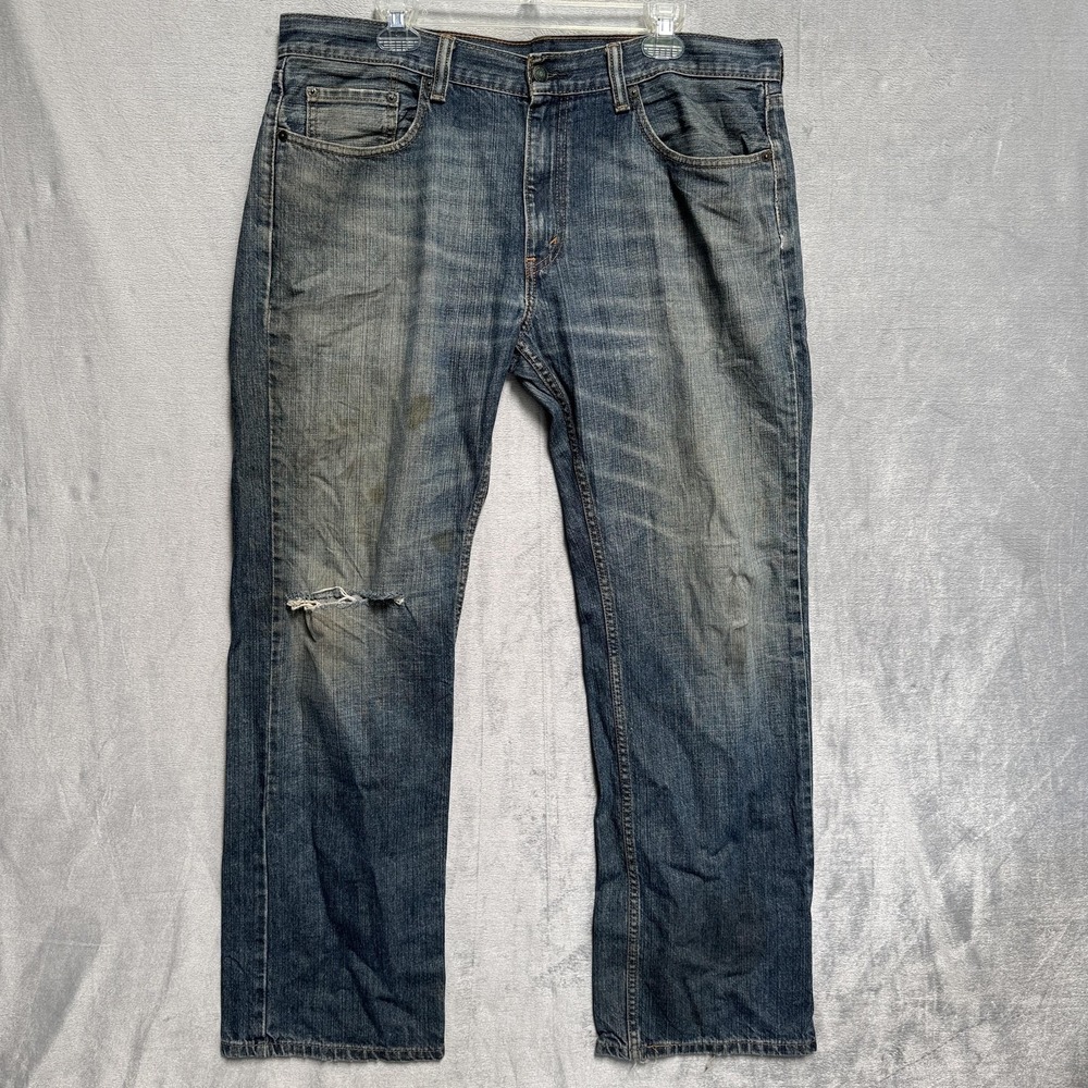 Levis 559 Jeans Mens 36x31 Blue Medium Wash Relaxed Straight Distressed‎ Denim